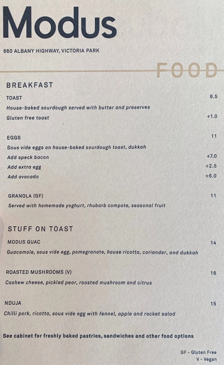 Menu, Modus Coffee