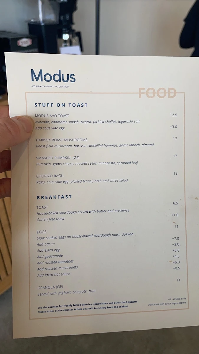 Menu, Modus Coffee