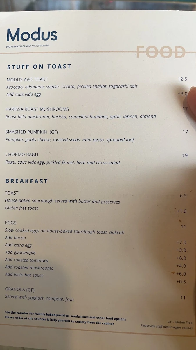 Menu, Modus Coffee