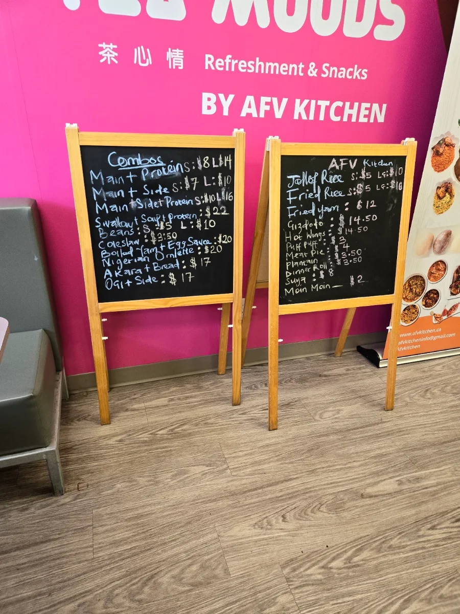 Menu, AFV Kitchen