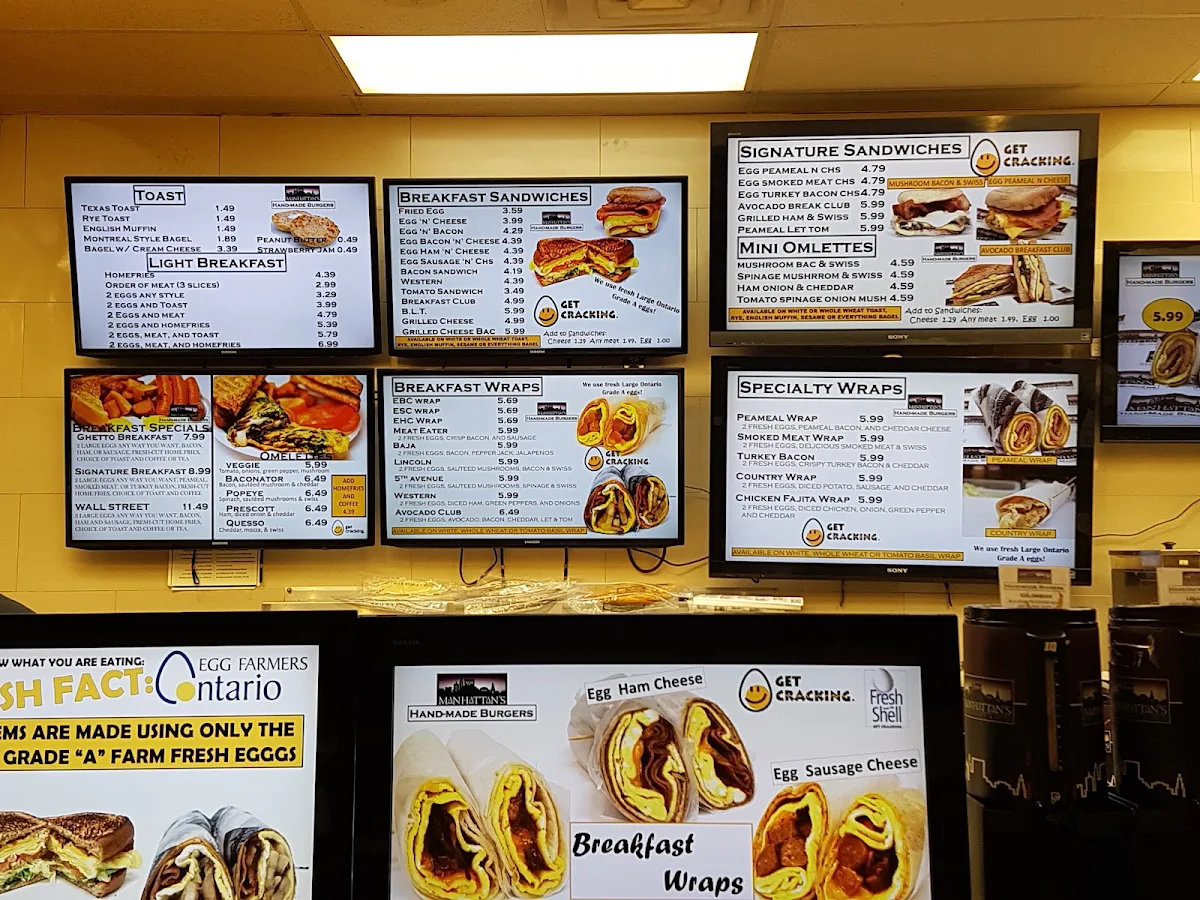 Menu, Manhattan Handmade Burgers (Minto Place)