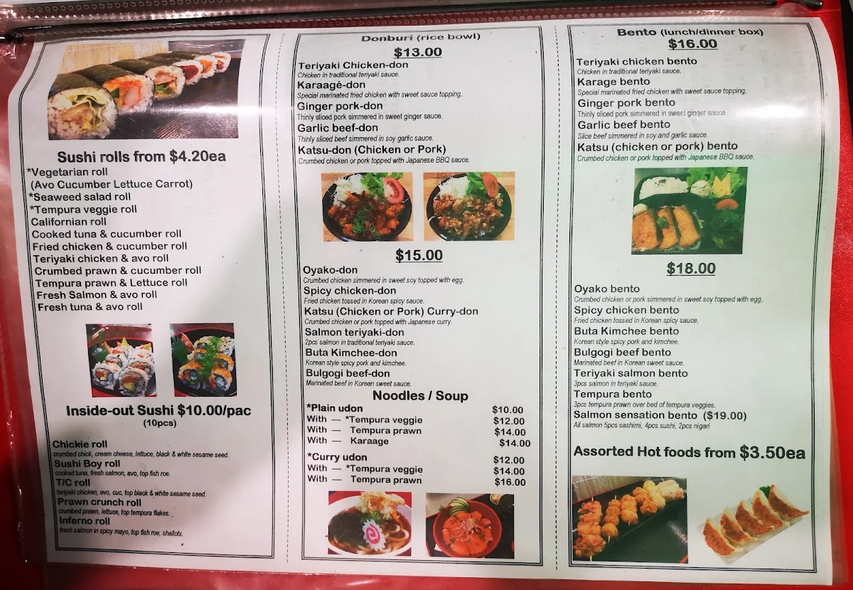 Menu, Sushi Boy & Coffee Girl