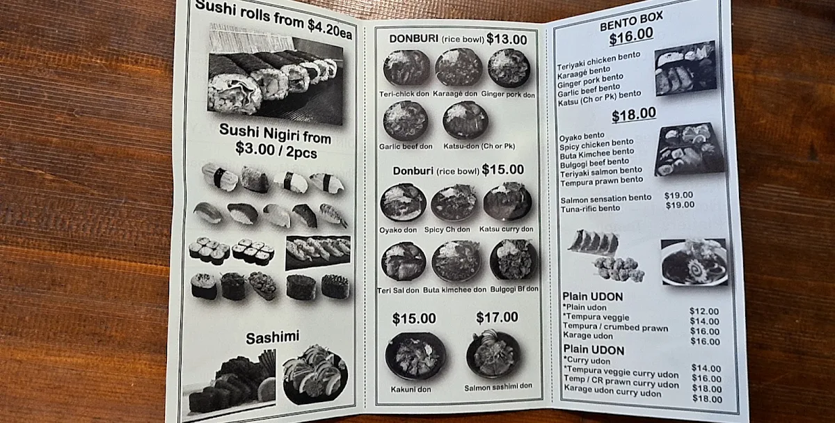 Menu, Sushi Boy & Coffee Girl
