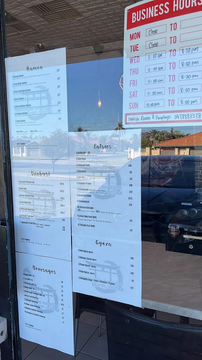 Menu, Hokkai Ramen