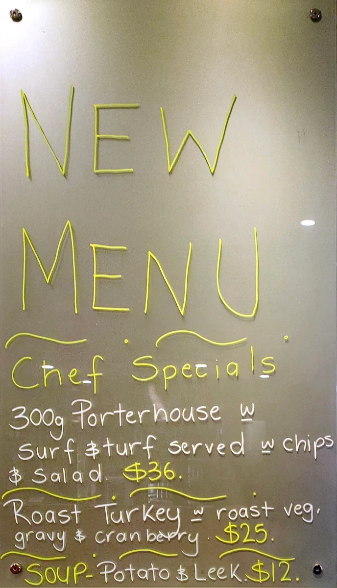 Menu, Seven 22