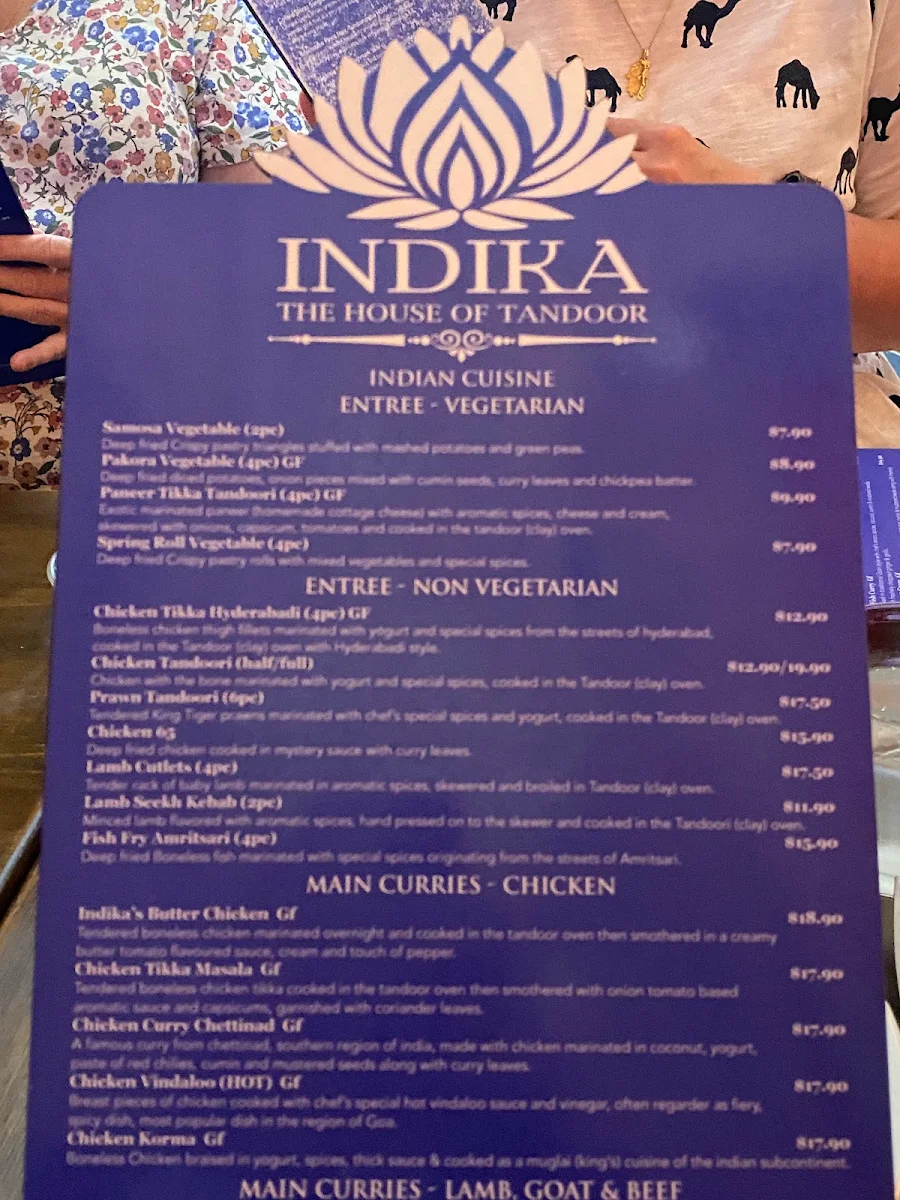 Menu, Indika Berry - The House of Tandoor - Best Indian Restaurant