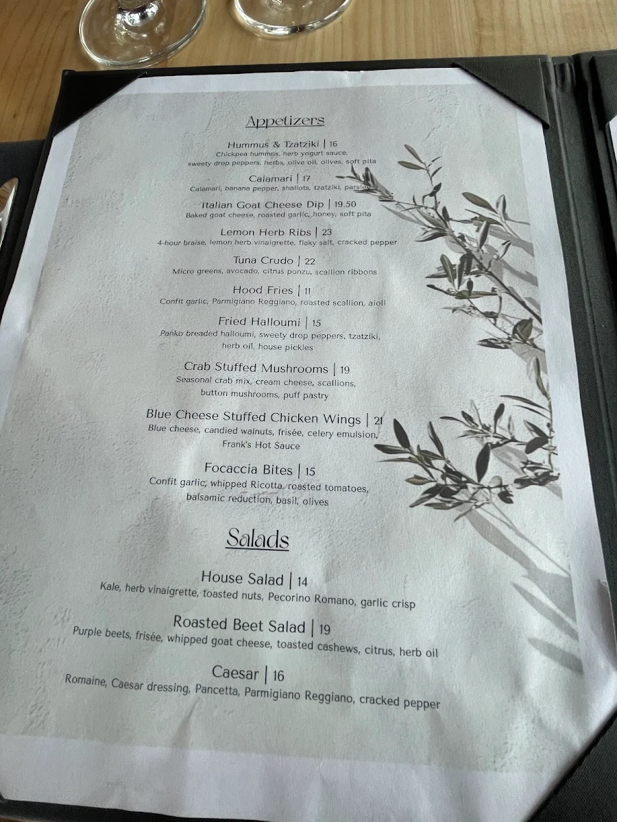 Menu, Hooded Merganser Restaurant