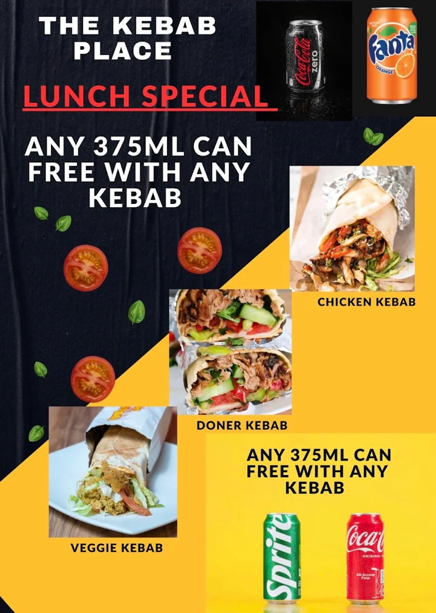 Menu, The Kebab Place