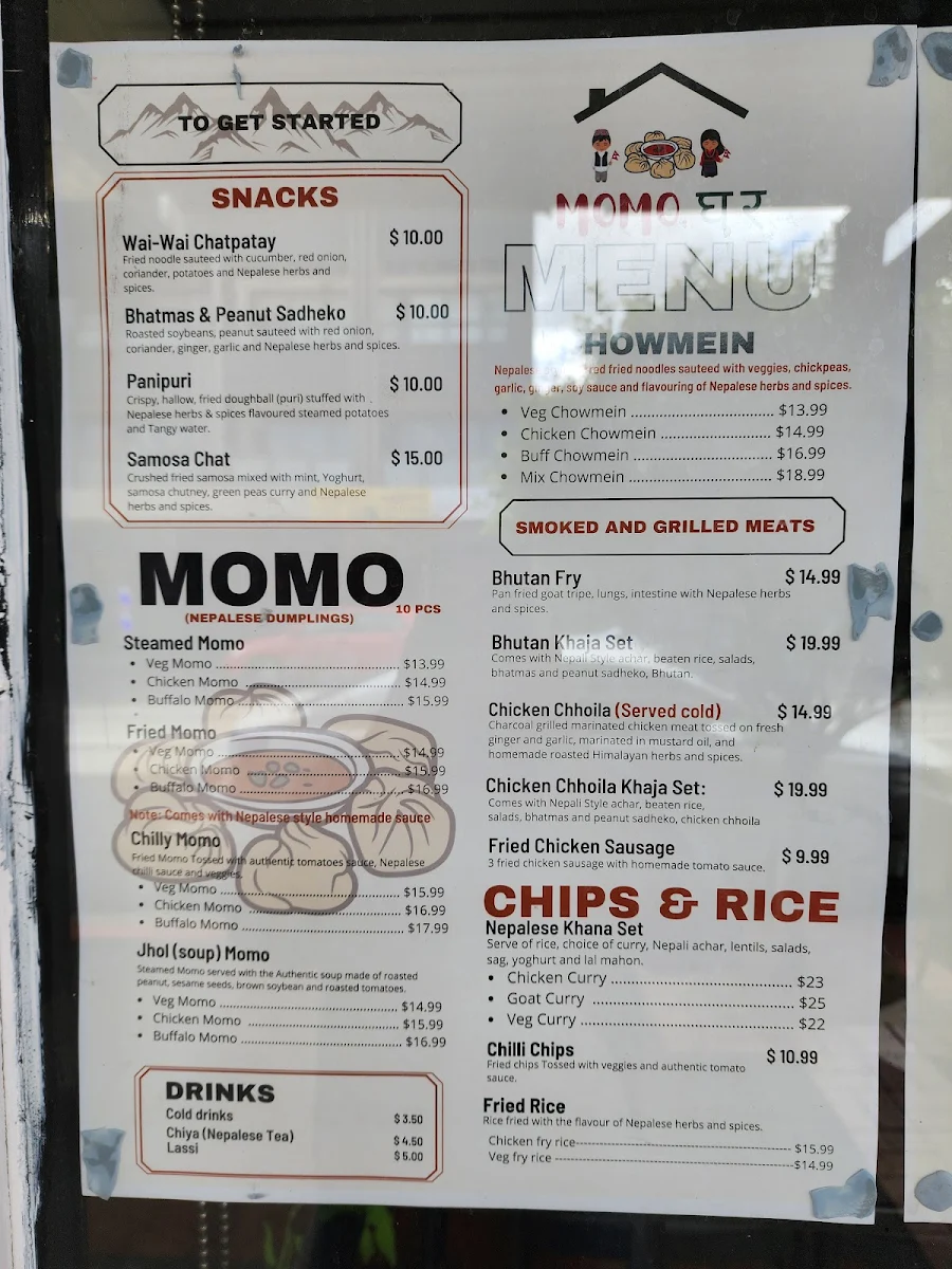 Menu, Momo Ghar