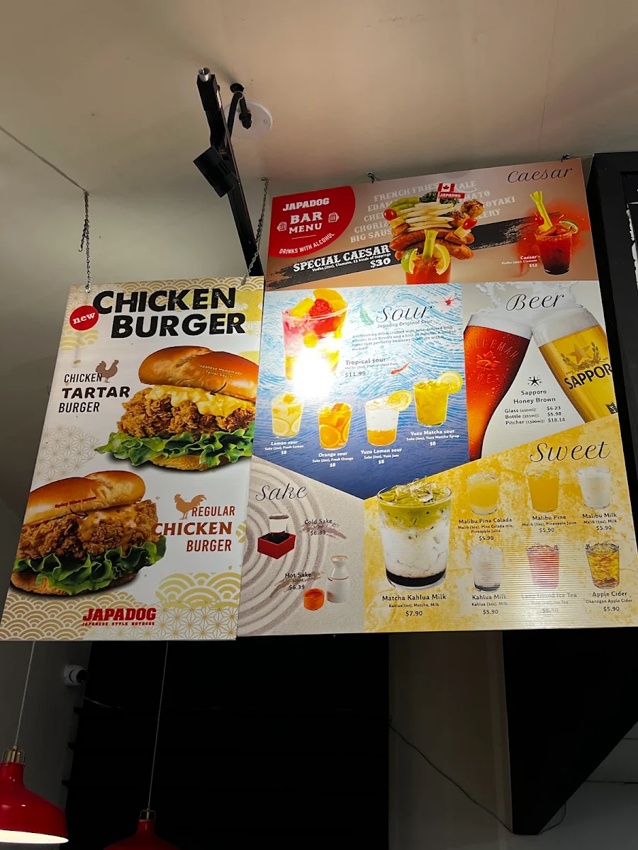 Menu, Japadog