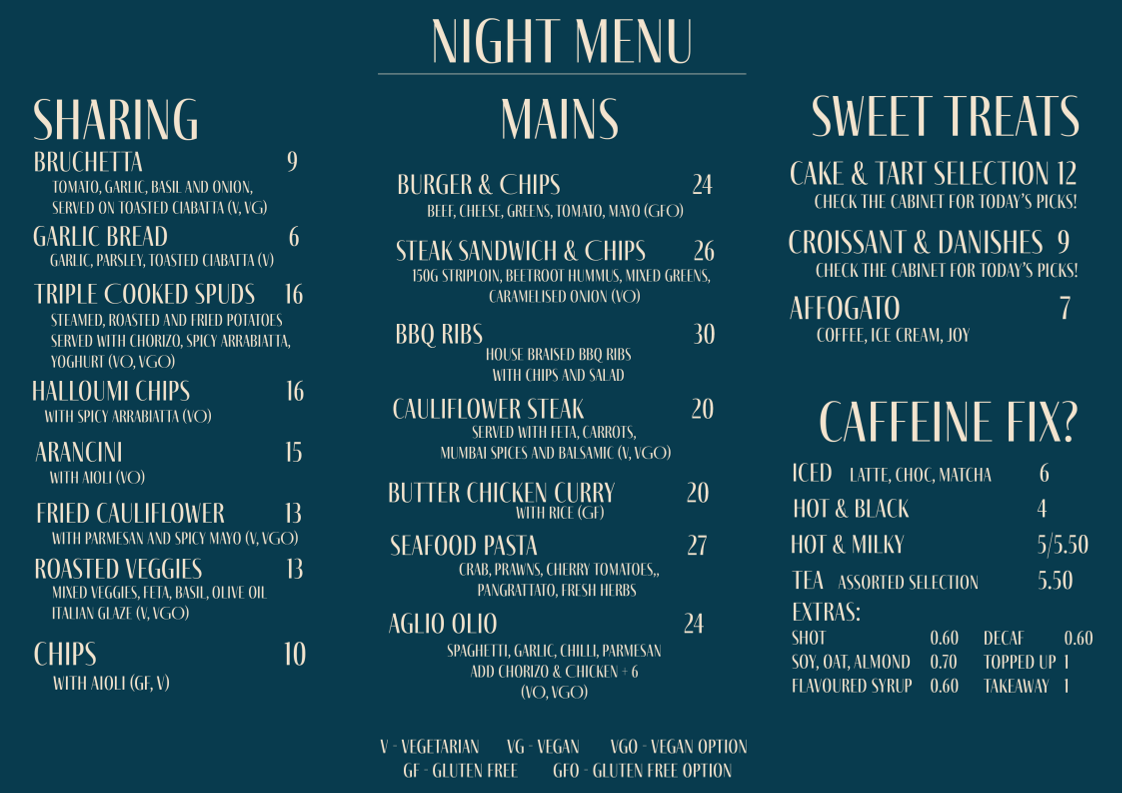 Menu, Murray Mews