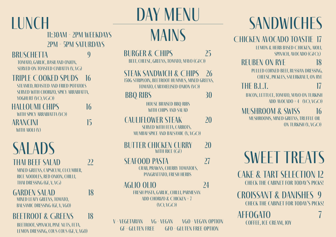 Menu, Murray Mews