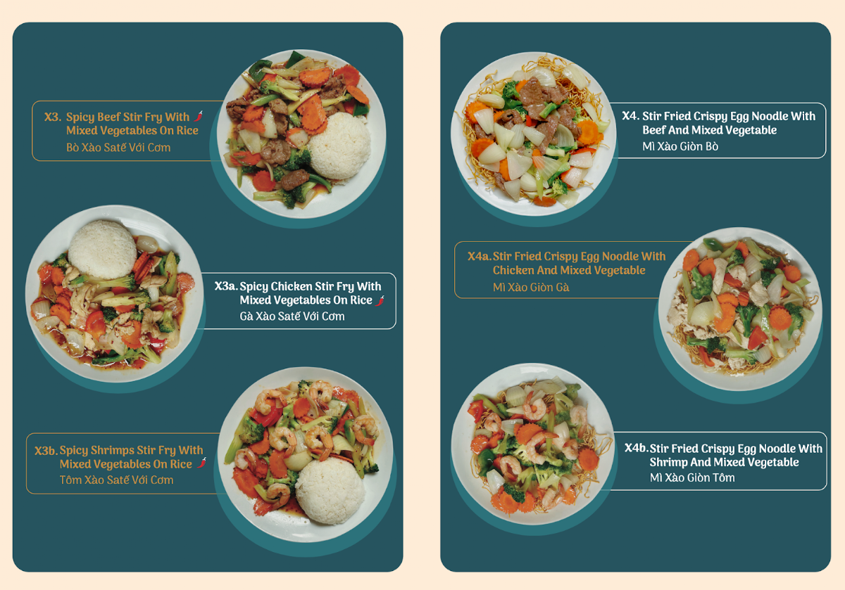 Menu, North Star Pho