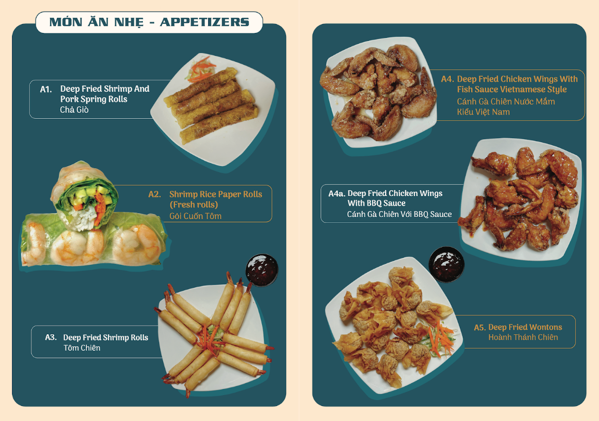 Menu, North Star Pho
