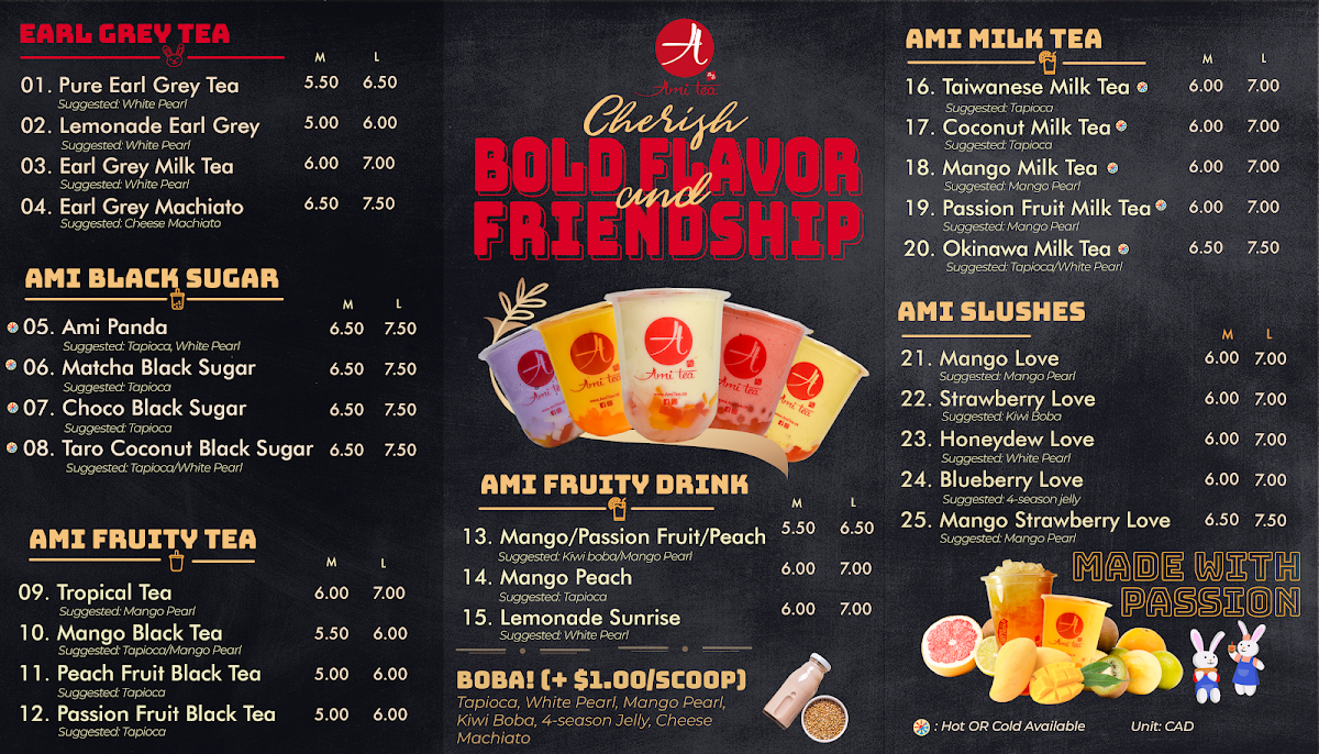 Menu, North Star Pho