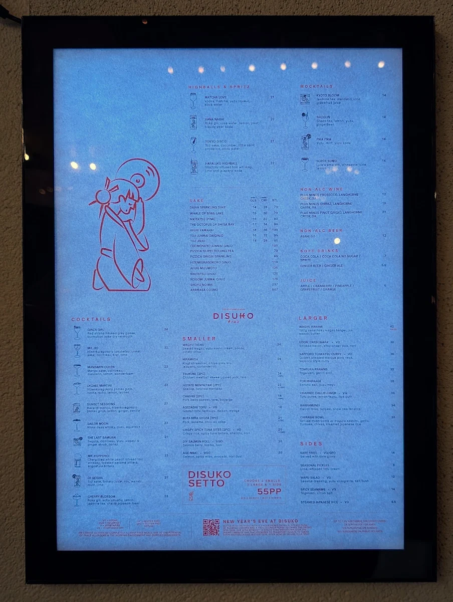 Menu, Disuko