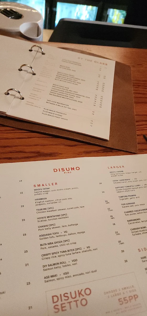 Menu, Disuko