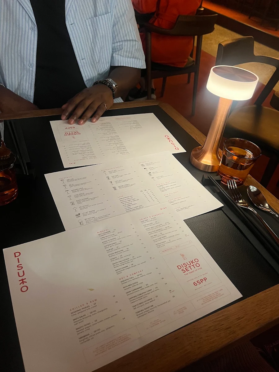 Menu, Disuko