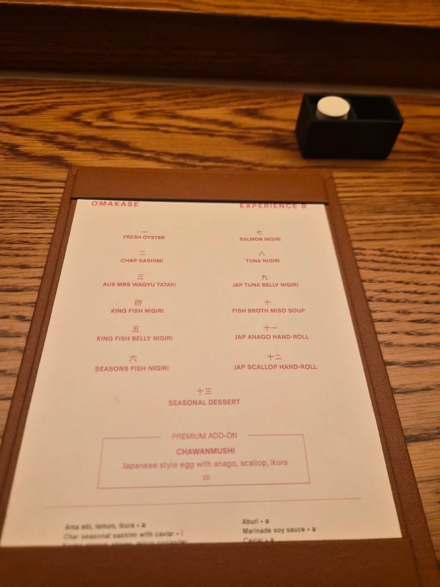 Menu, Disuko