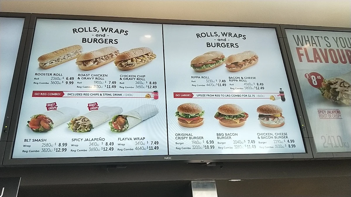 Menu, Red Rooster Ashgrove West Reggie