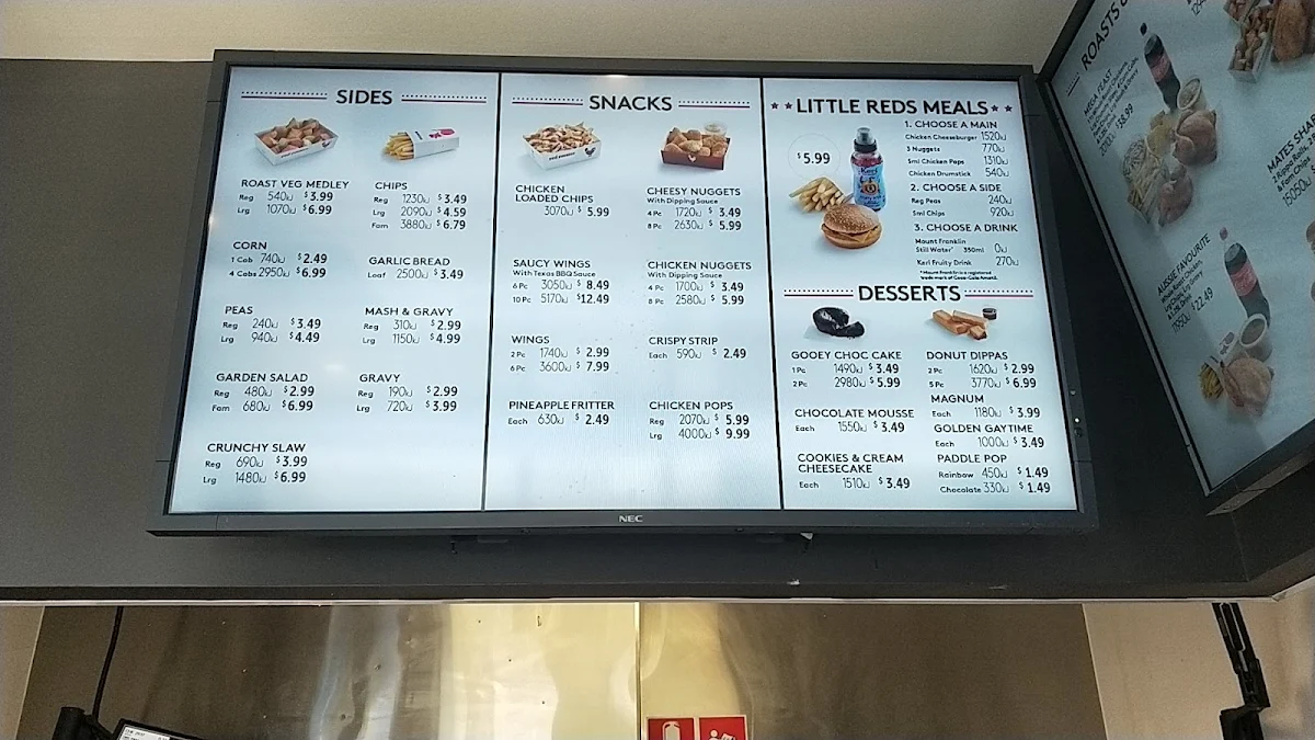 Menu, Red Rooster Ashgrove West Reggie