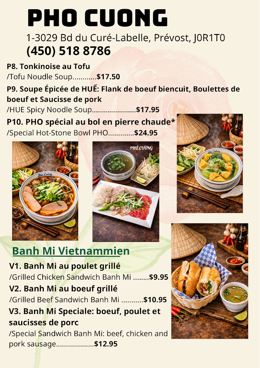 Menu, Pho Cuong