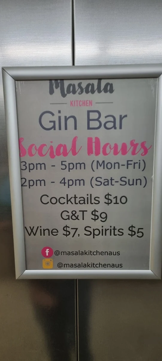 Menu, Masala Kitchen Lane Cove