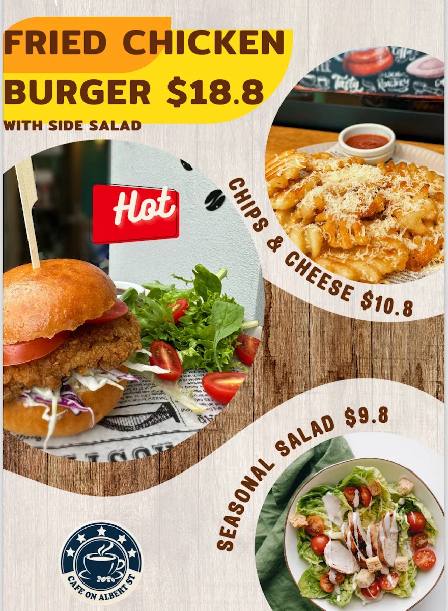 Menu, Cafe at Albert St