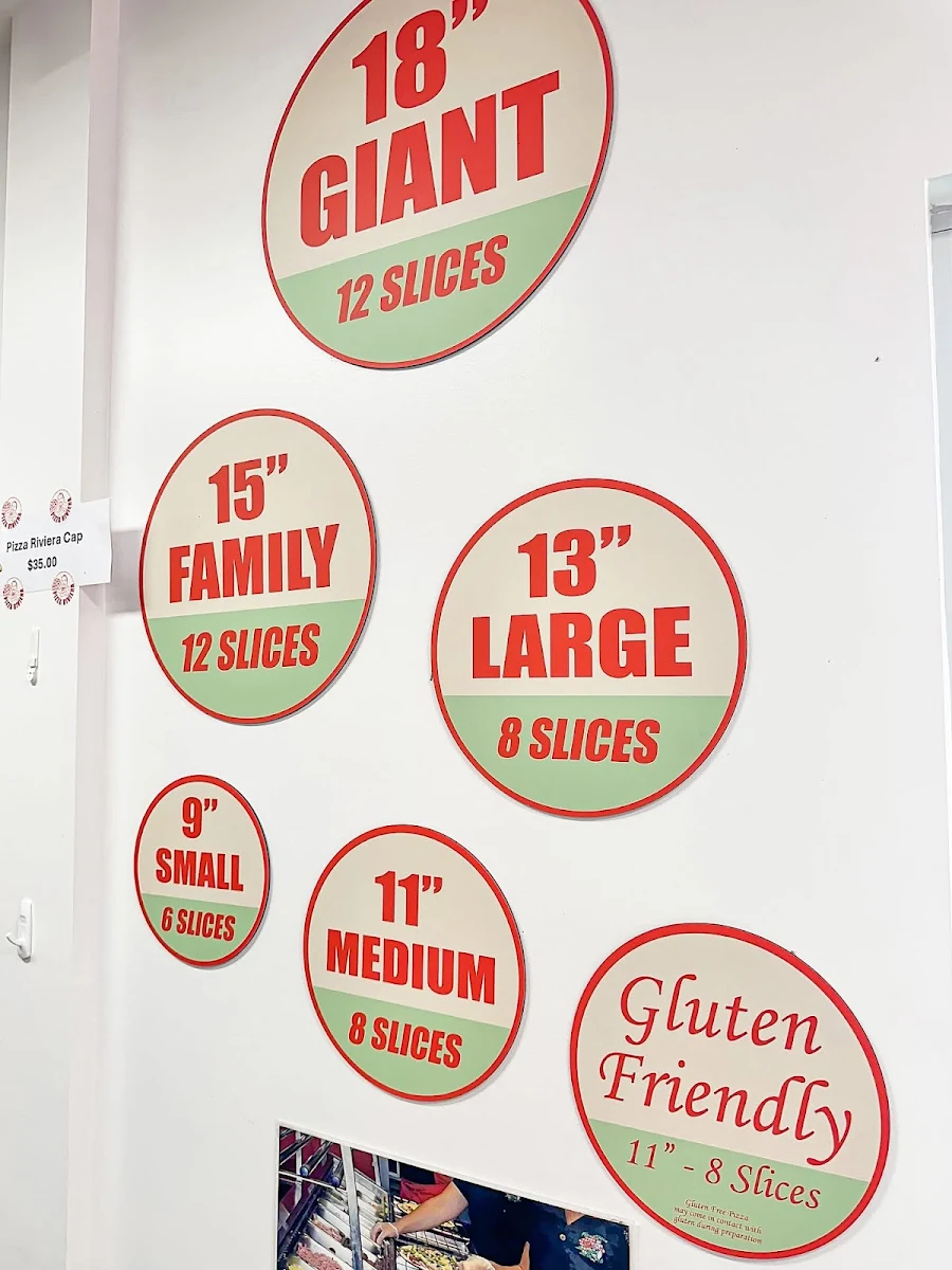 Menu, Pizza Riviera Hermit Park