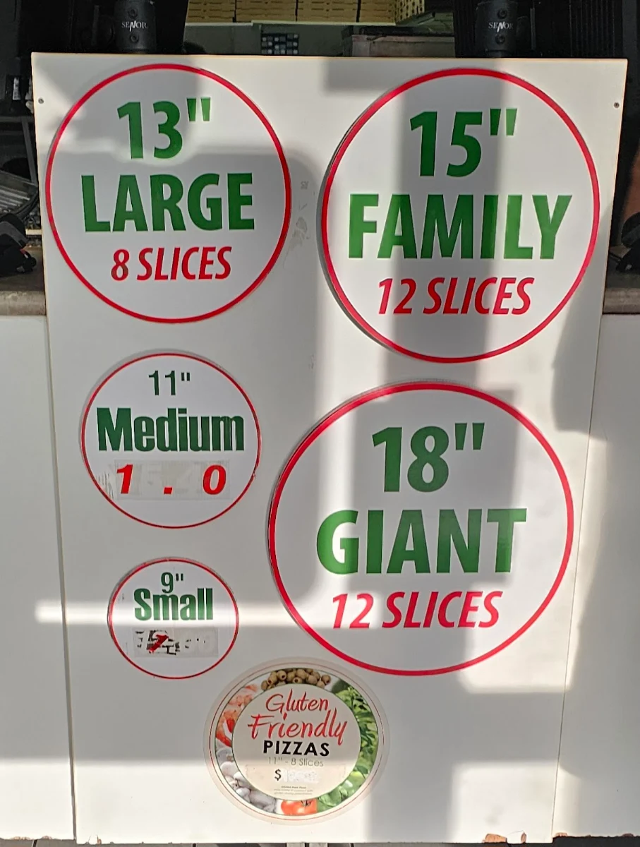 Menu, Pizza Riviera Hermit Park