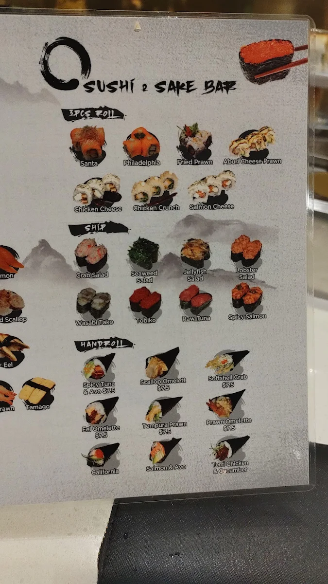 Menu, O Sushi & Sake Bar