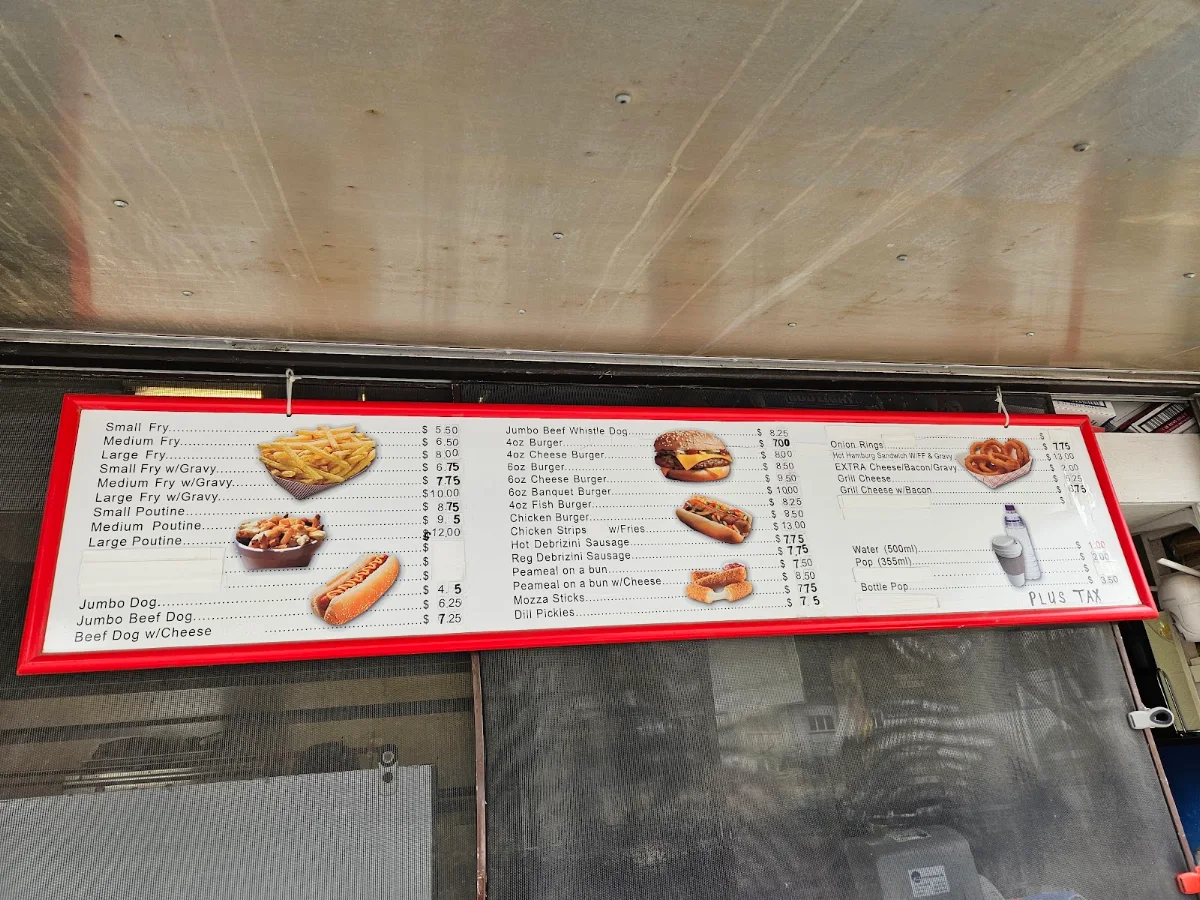 Menu, Butler's French Fry Stand