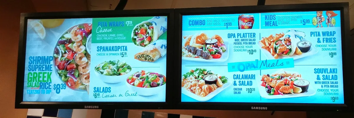 Menu, OPA! of Greece 8th Street - Saskatoon