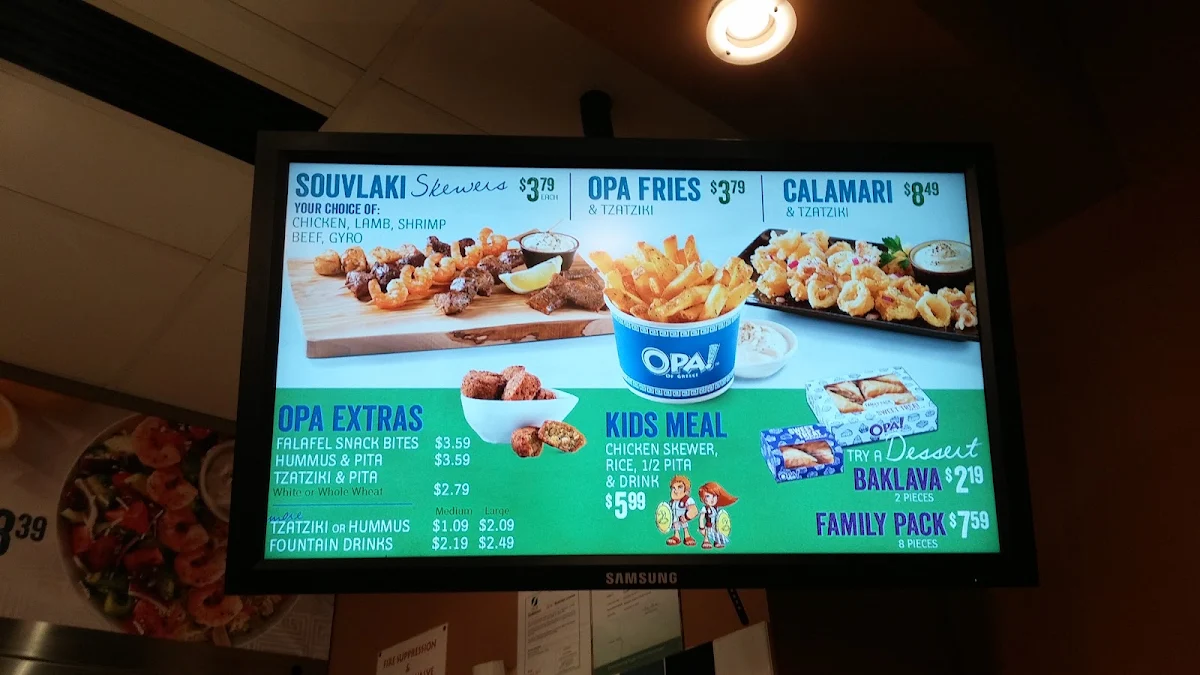 Menu, OPA! of Greece 8th Street - Saskatoon