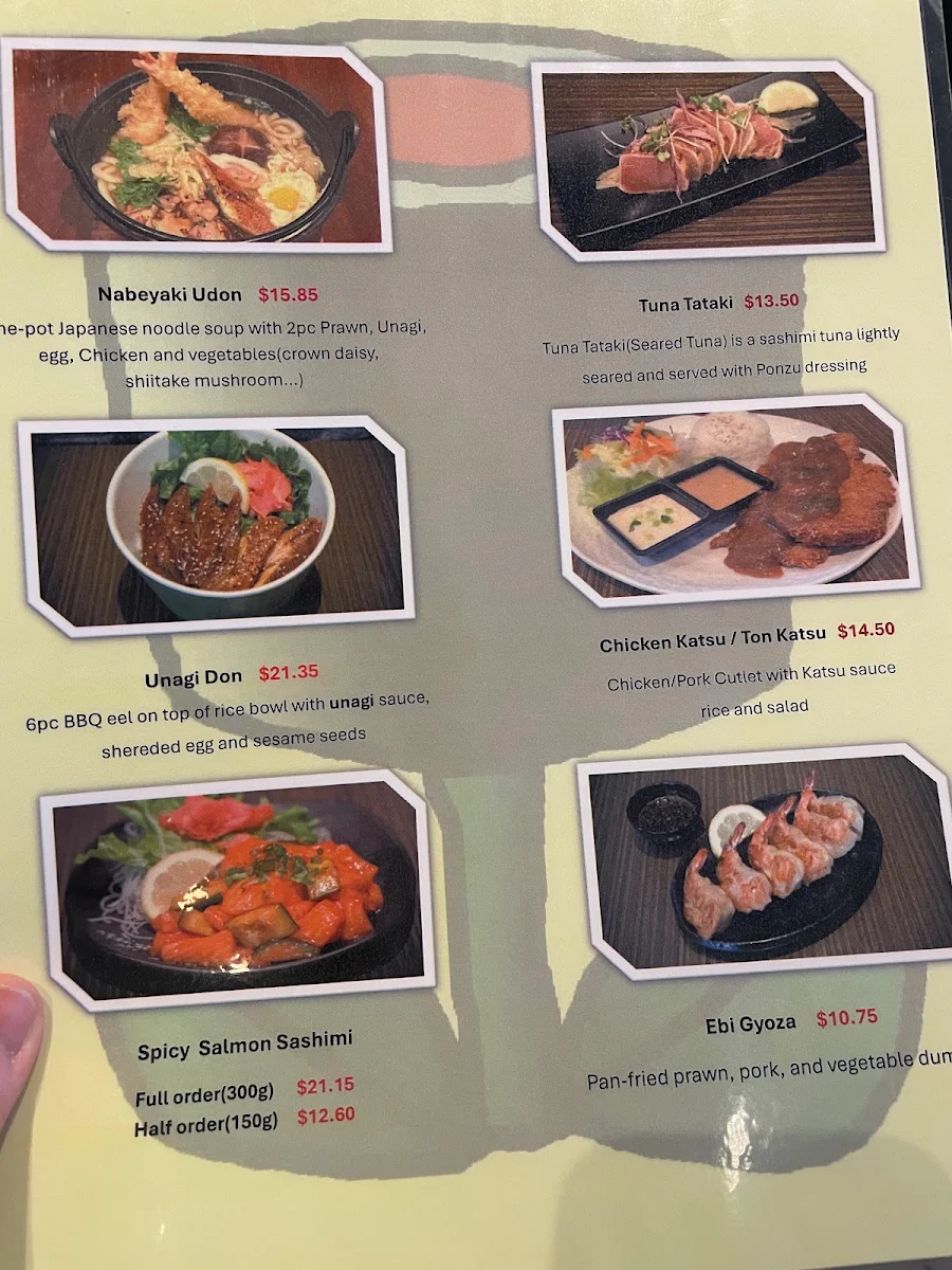Menu, Sushi Garden Metro