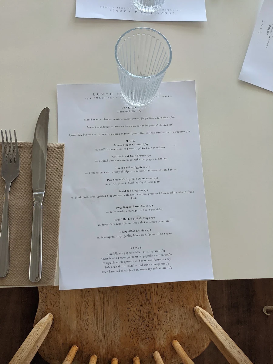 Menu, Banks