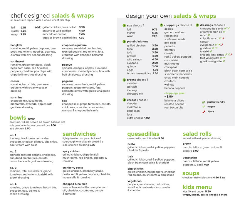 Menu, Chopped Leaf
