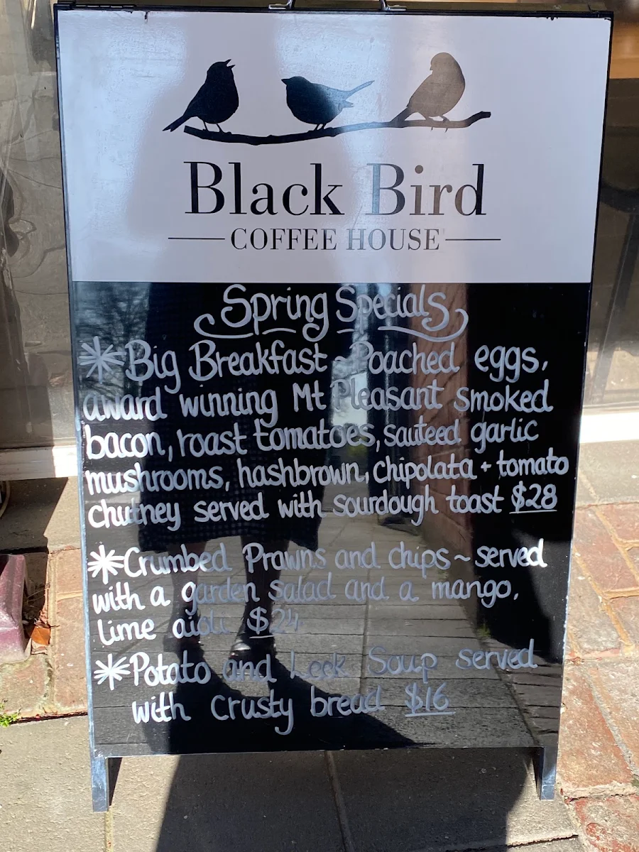 Menu, Black Bird Coffee House