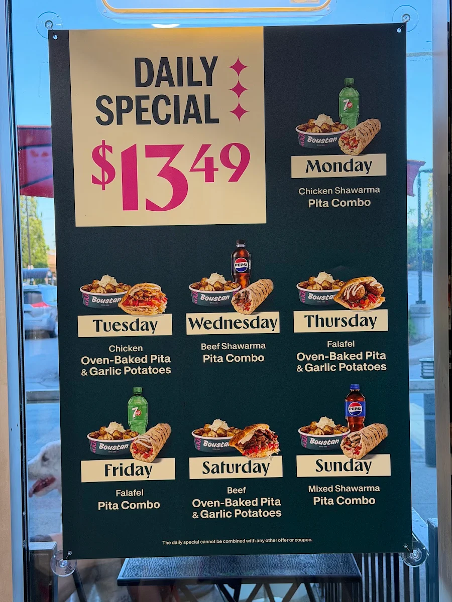 Menu, Restaurant Boustan