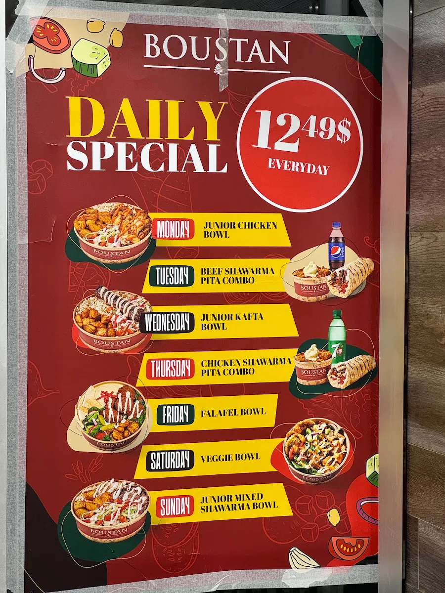 Menu, Restaurant Boustan