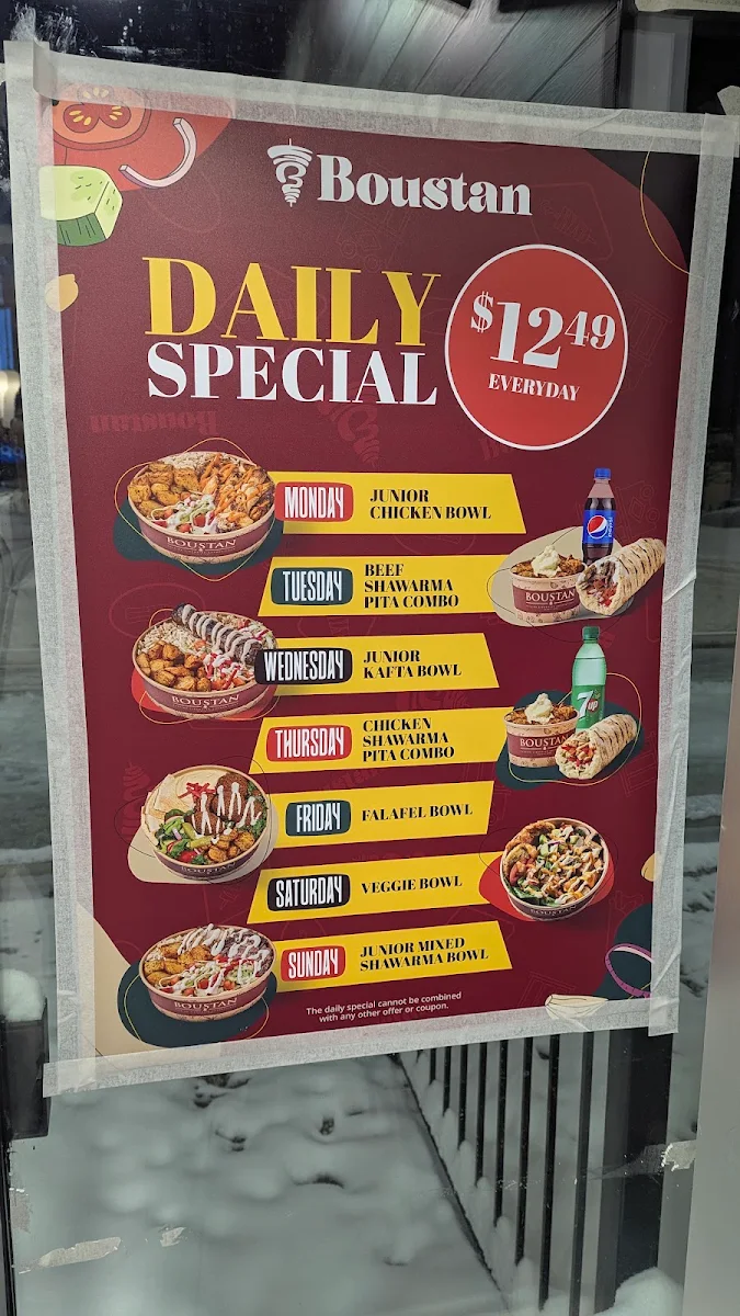 Menu, Restaurant Boustan