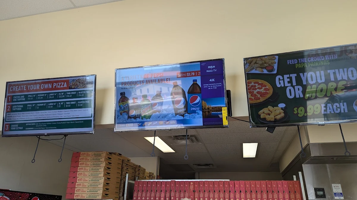 Menu, Papa Johns Pizza