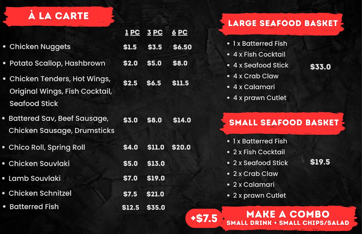 Menu, Galston Grill