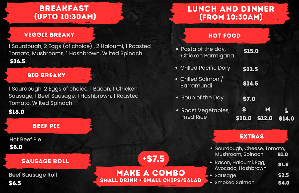 Menu, Galston Grill