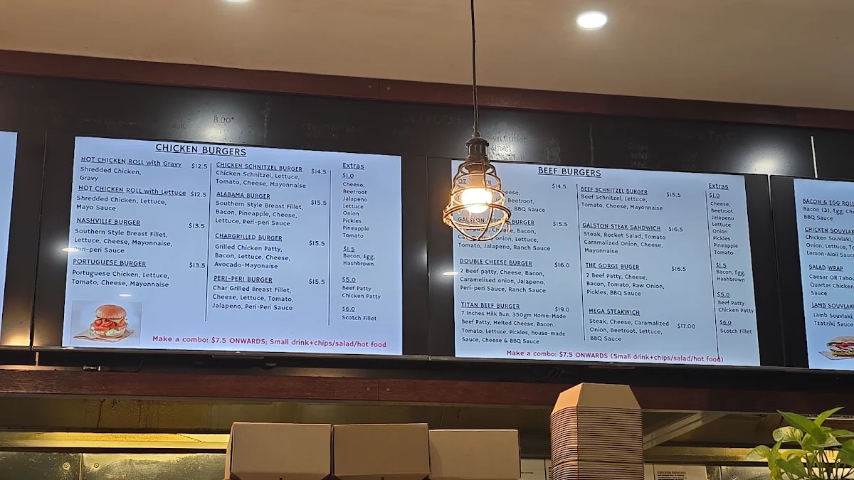 Menu, Galston Grill