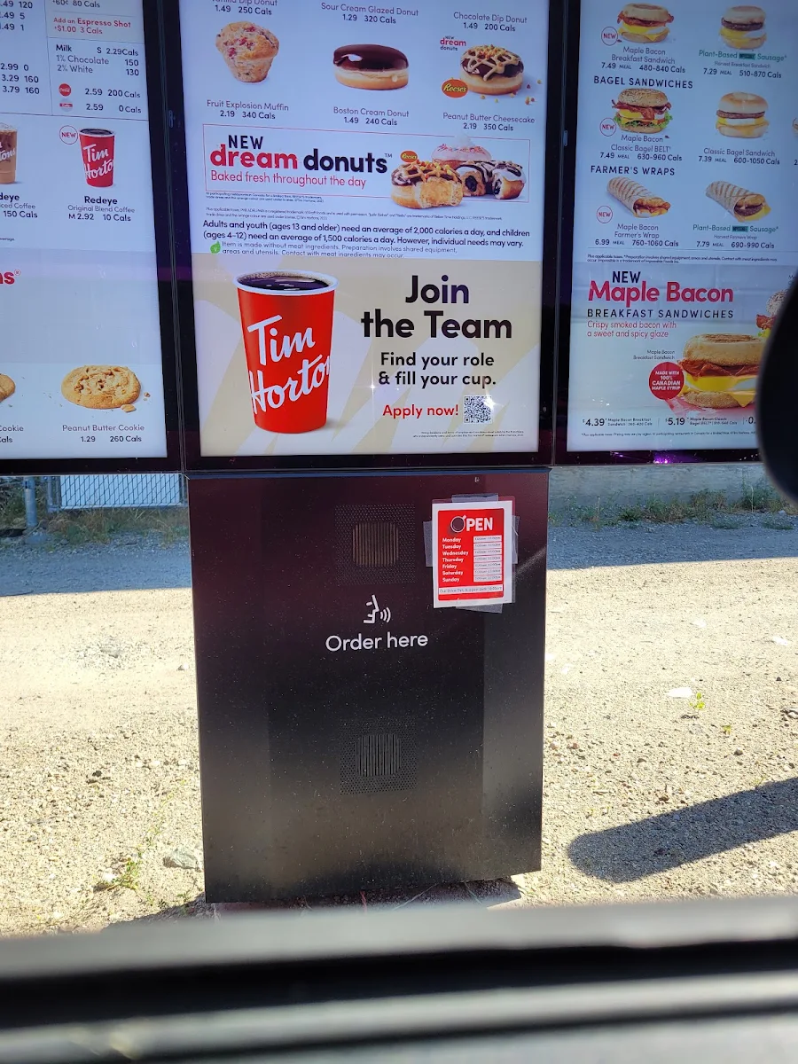Menu, Tim Hortons