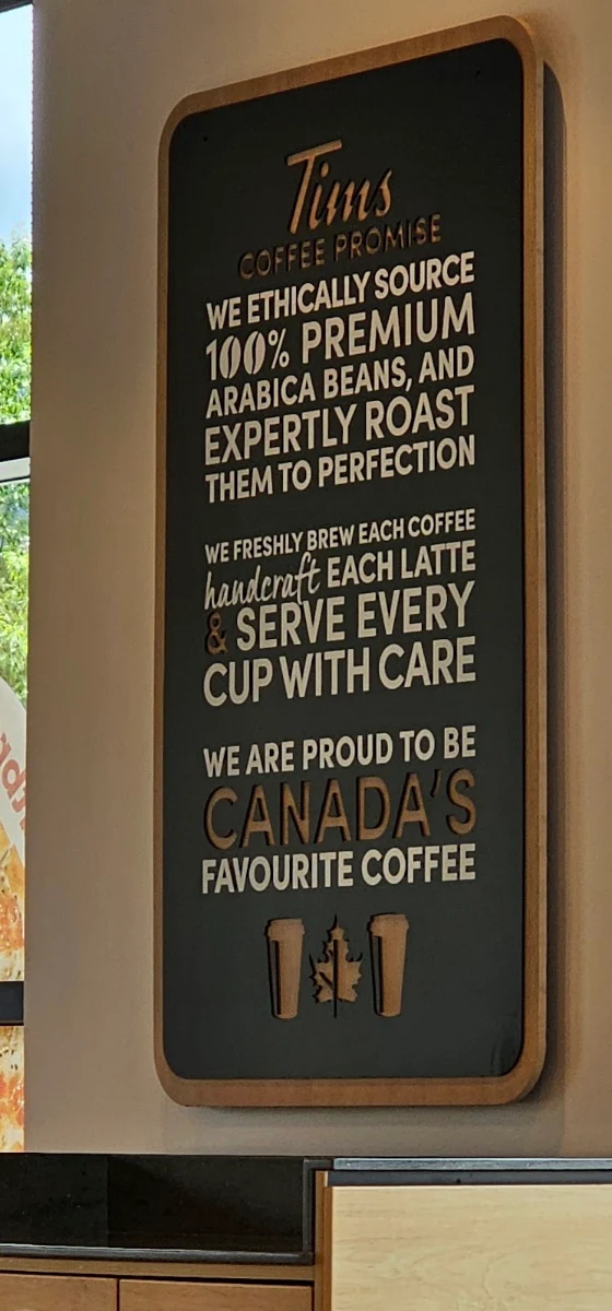 Menu, Tim Hortons