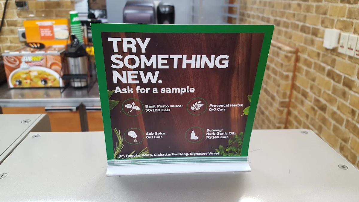 Menu, Subway