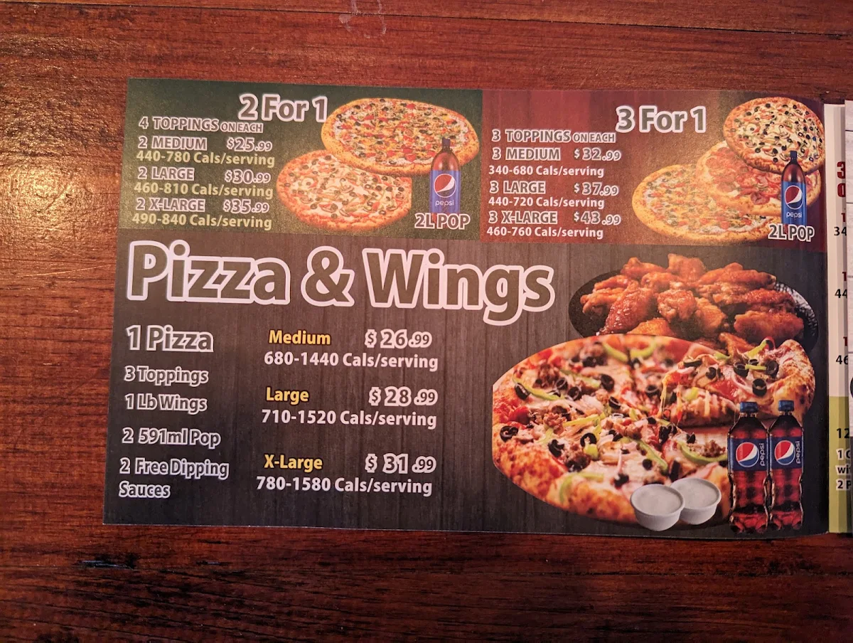 Menu, Titos Pizza