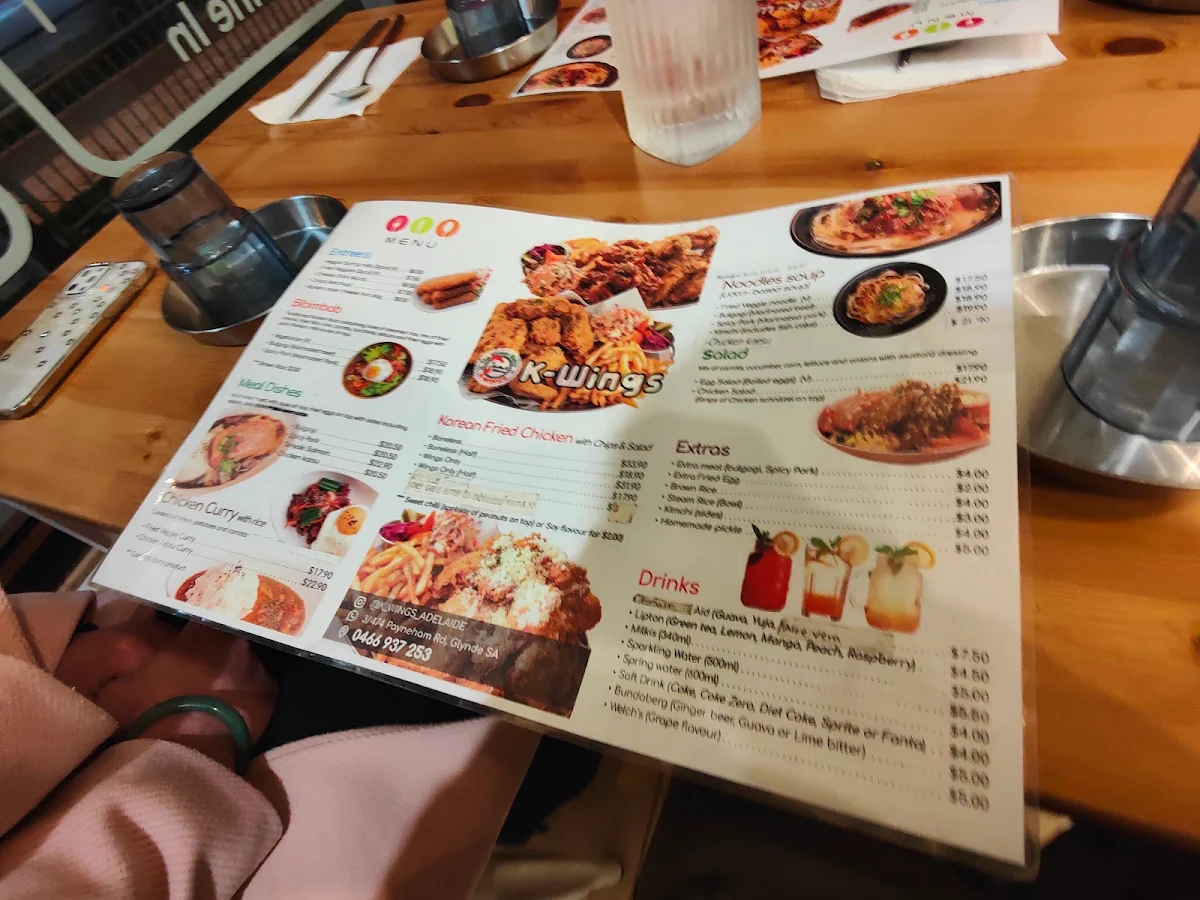 Menu, K-wings